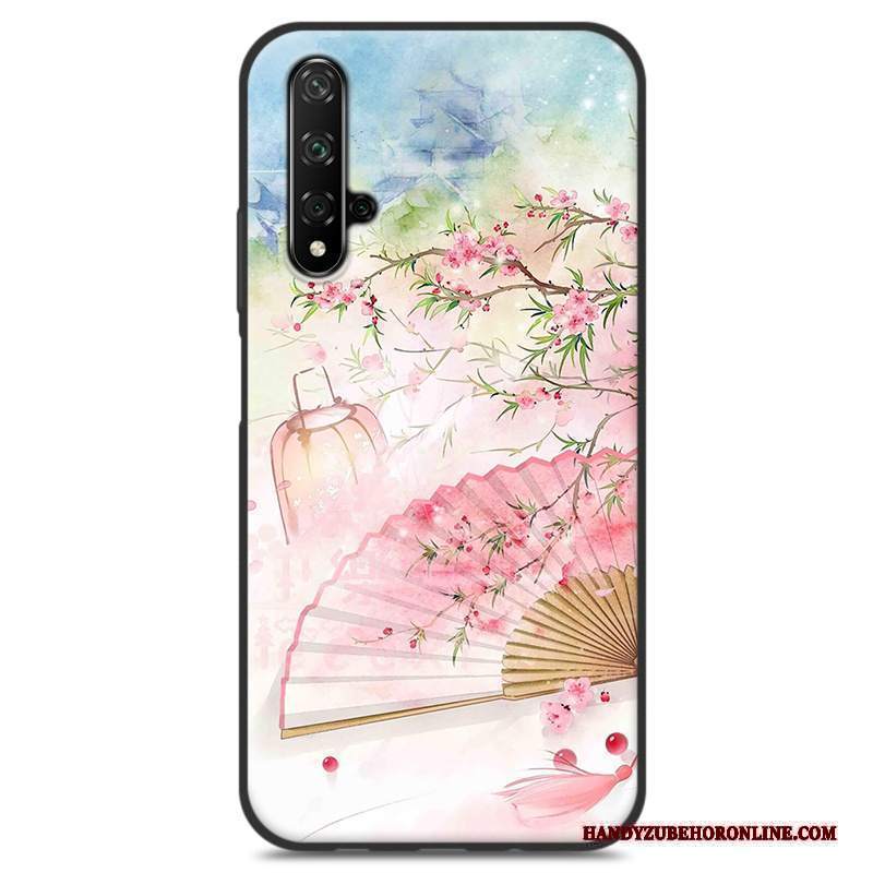 Custodia Huawei Nova 5t Silicone Blu Stile Cinese, Cover Huawei Nova 5t Protezione Telefono Piccola