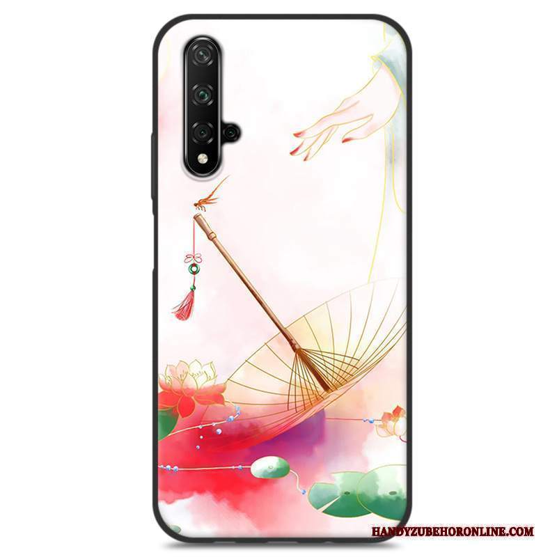 Custodia Huawei Nova 5t Silicone Blu Stile Cinese, Cover Huawei Nova 5t Protezione Telefono Piccola