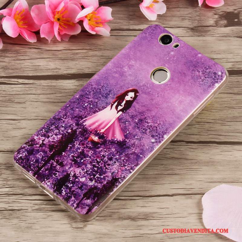 Custodia Huawei Nova Cartone Animato Tendenza Morbido, Cover Huawei Nova Goffratura Porporatelefono