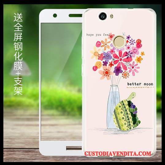 Custodia Huawei Nova Cartone Animato Trasparente Morbido, Cover Huawei Nova Silicone Anti-caduta Giallo