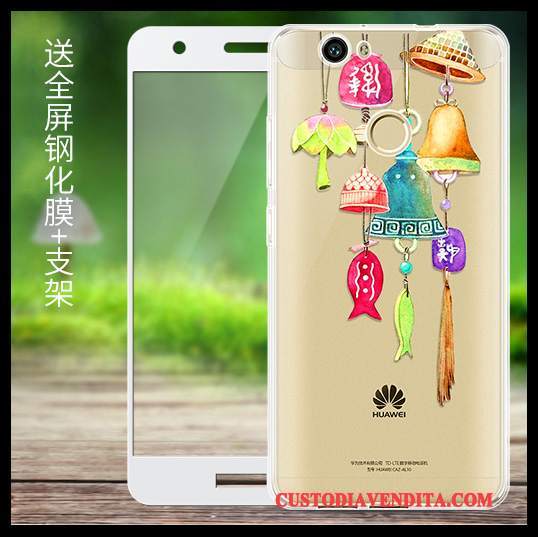 Custodia Huawei Nova Cartone Animato Trasparente Morbido, Cover Huawei Nova Silicone Anti-caduta Giallo