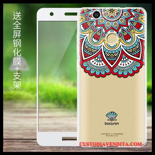 Custodia Huawei Nova Cartone Animato Trasparente Morbido, Cover Huawei Nova Silicone Anti-caduta Giallo