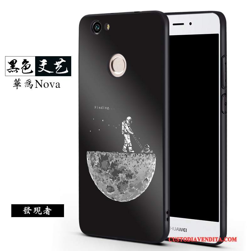 Custodia Huawei Nova Creativo Anti-caduta Macchiati, Cover Huawei Nova Silicone Morbido Nero