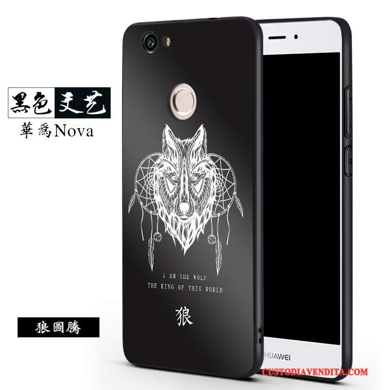 Custodia Huawei Nova Creativo Anti-caduta Macchiati, Cover Huawei Nova Silicone Morbido Nero