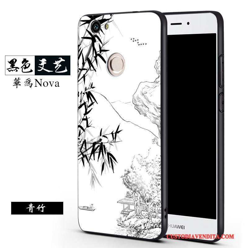 Custodia Huawei Nova Creativo Anti-caduta Macchiati, Cover Huawei Nova Silicone Morbido Nero