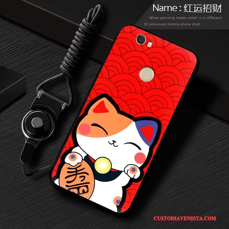 Custodia Huawei Nova Creativo Di Personalità Tendenza, Cover Huawei Nova Silicone Anti-caduta Rosso