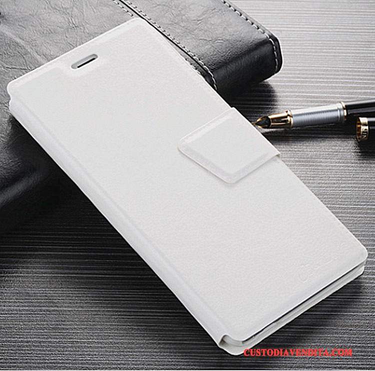 Custodia Huawei Nova Folio Bianco Anti-caduta, Cover Huawei Nova Pelle Telefono