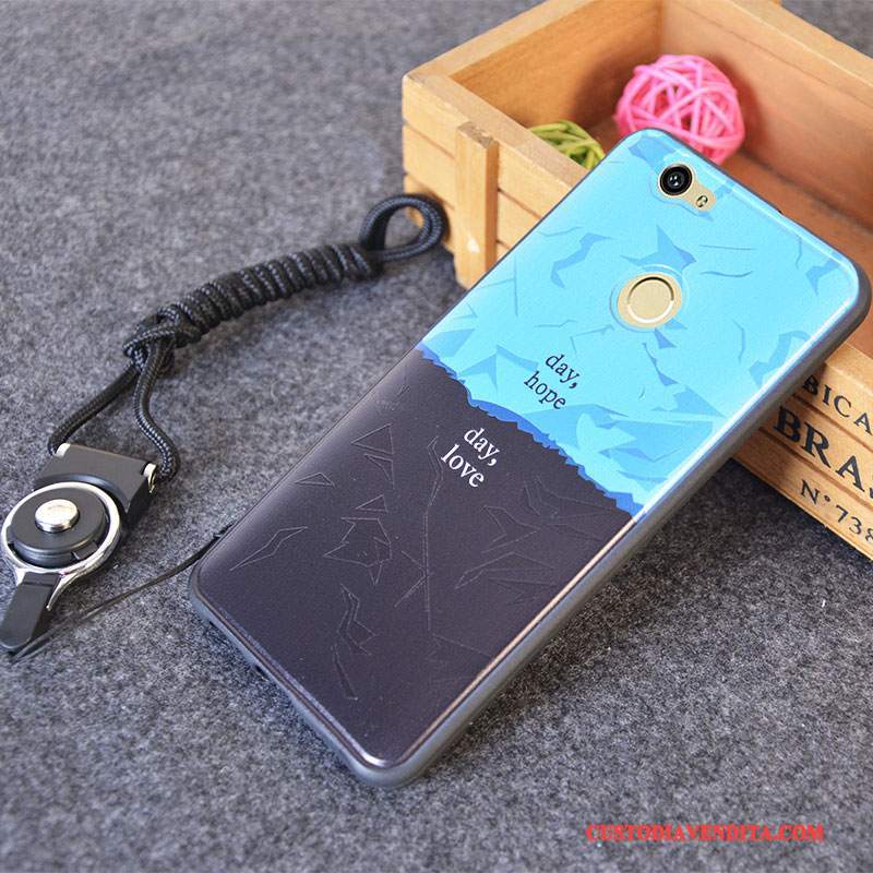 Custodia Huawei Nova Goffratura Ornamenti Appesitelefono, Cover Huawei Nova Protezione Amanti Morbido