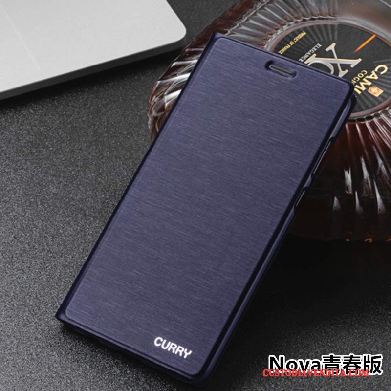 Custodia Huawei Nova Pelle Gioventù Argento, Cover Huawei Nova Folio Telefono