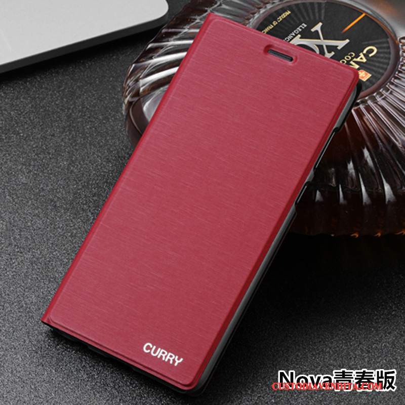 Custodia Huawei Nova Pelle Gioventù Argento, Cover Huawei Nova Folio Telefono