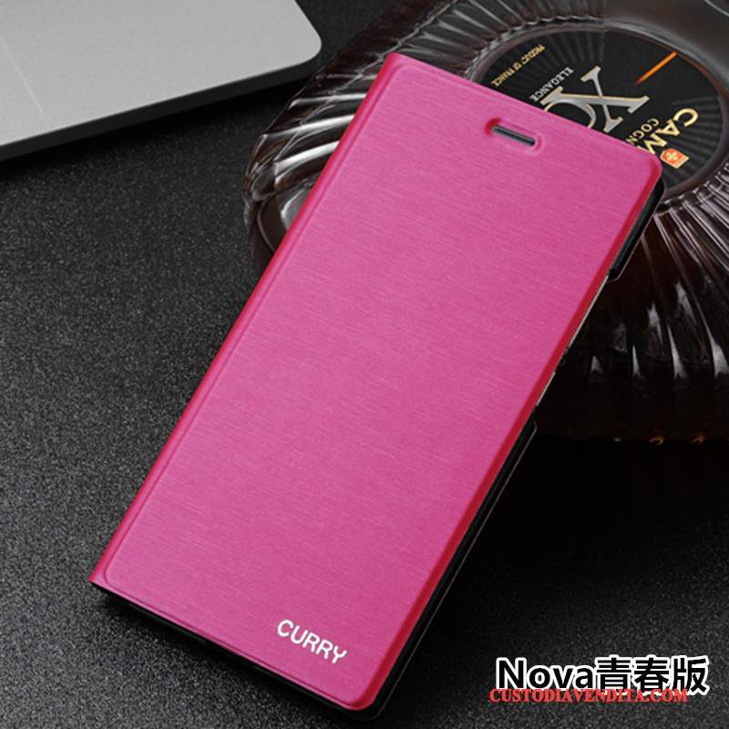 Custodia Huawei Nova Pelle Gioventù Argento, Cover Huawei Nova Folio Telefono