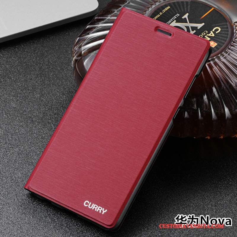 Custodia Huawei Nova Pelle Gioventù Argento, Cover Huawei Nova Folio Telefono