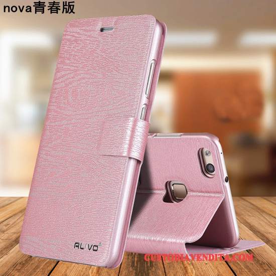 Custodia Huawei Nova Protezione Anti-caduta Gioventù, Cover Huawei Nova Pelle Telefono Blu Scuro