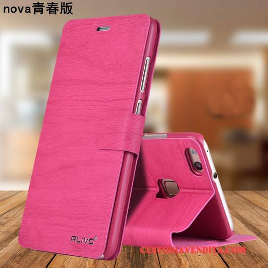 Custodia Huawei Nova Protezione Anti-caduta Gioventù, Cover Huawei Nova Pelle Telefono Blu Scuro