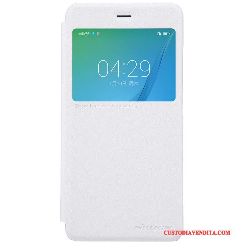 Custodia Huawei Nova Protezione Finestre Bianco, Cover Huawei Nova Pelle Telefono