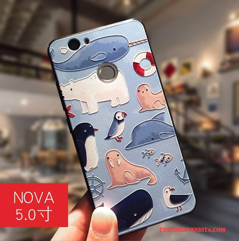 Custodia Huawei Nova Protezione Morbido Anti-caduta, Cover Huawei Nova Colore Tendenza Ornamenti Appesi