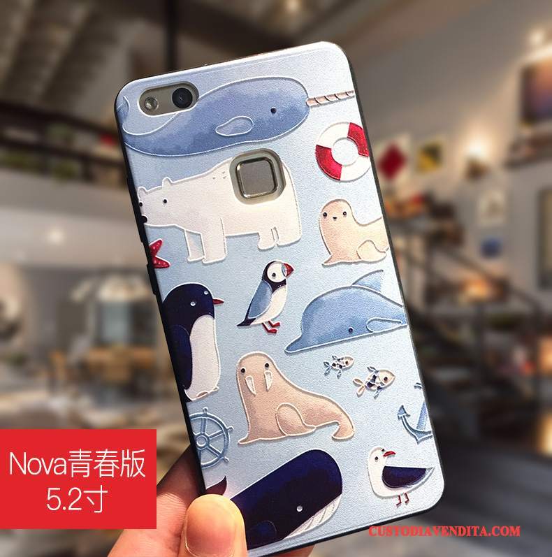 Custodia Huawei Nova Protezione Morbido Anti-caduta, Cover Huawei Nova Colore Tendenza Ornamenti Appesi