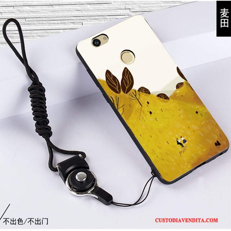 Custodia Huawei Nova Protezione Morbido Belli, Cover Huawei Nova Goffratura Giallo Anti-caduta