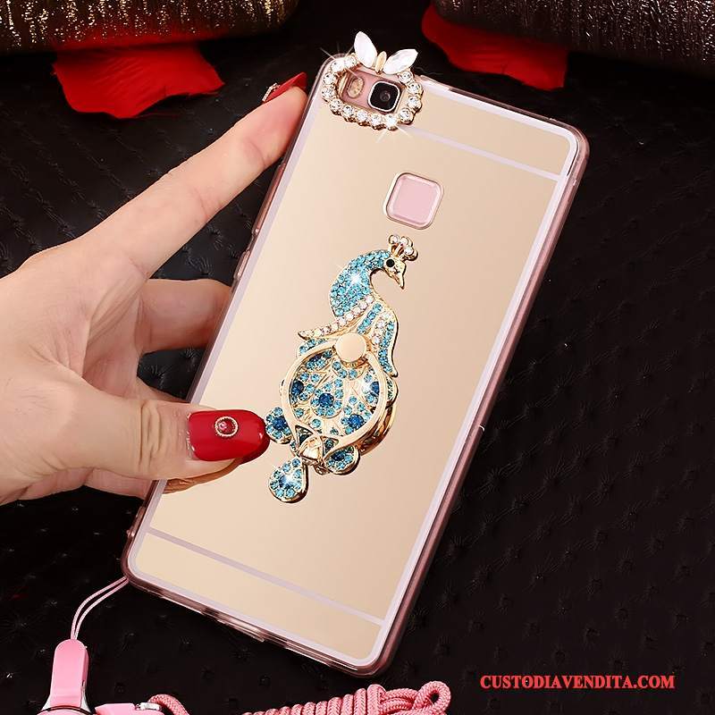 Custodia Huawei Nova Silicone Morbido Ornamenti Appesi, Cover Huawei Nova Protezione Ring Rosa