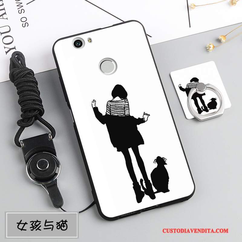 Custodia Huawei Nova Silicone Ornamenti Appesi Bianco, Cover Huawei Nova Protezione Anti-caduta Morbido