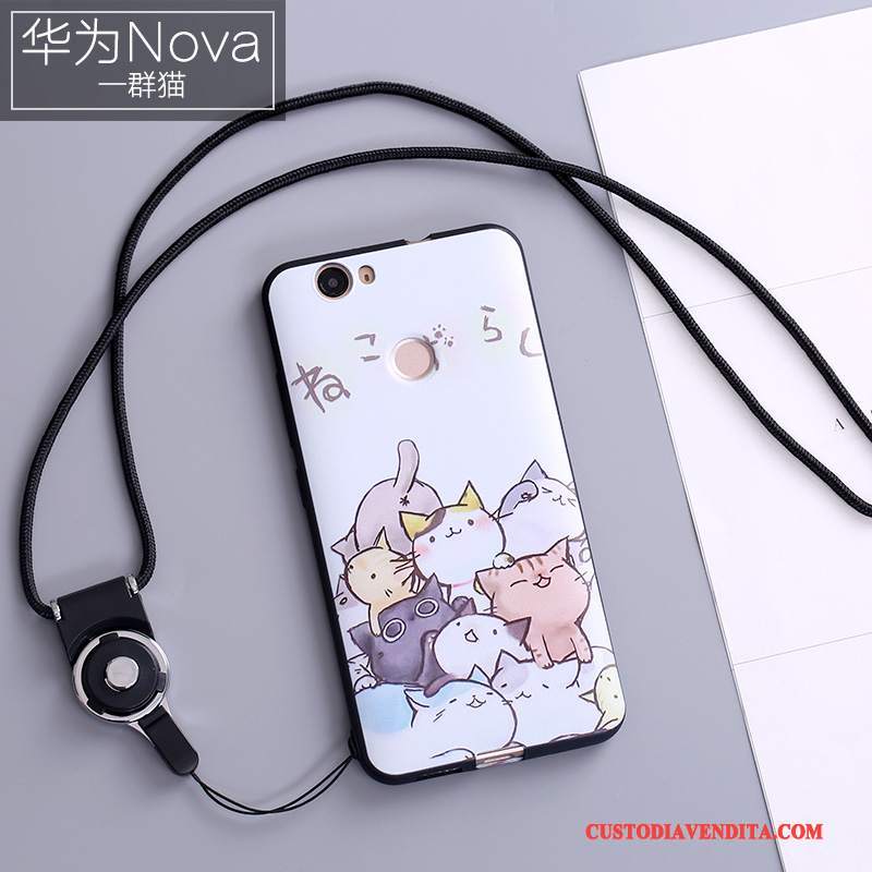 Custodia Huawei Nova Silicone Telefono Gioventù, Cover Huawei Nova Protezione Ornamenti Appesi Anti-caduta