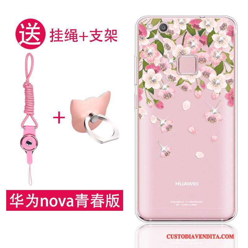 Custodia Huawei Nova Silicone Telefono Morbido, Cover Huawei Nova Gioventù Rosa