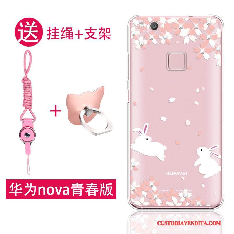 Custodia Huawei Nova Silicone Telefono Morbido, Cover Huawei Nova Gioventù Rosa