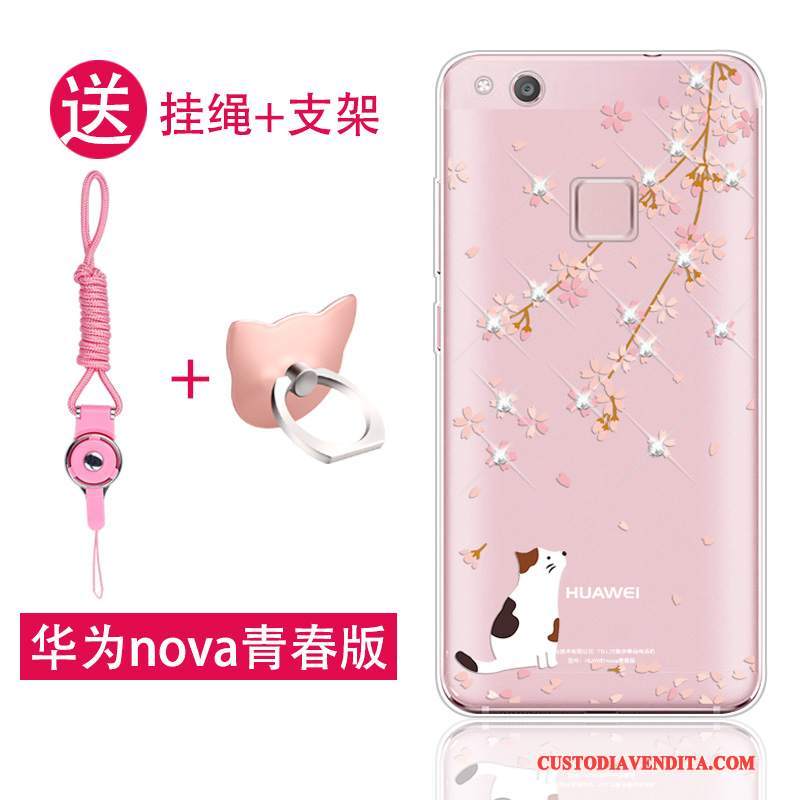 Custodia Huawei Nova Silicone Telefono Morbido, Cover Huawei Nova Gioventù Rosa