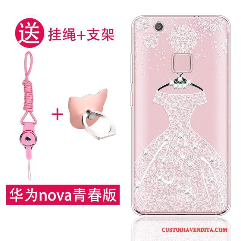 Custodia Huawei Nova Silicone Telefono Morbido, Cover Huawei Nova Gioventù Rosa