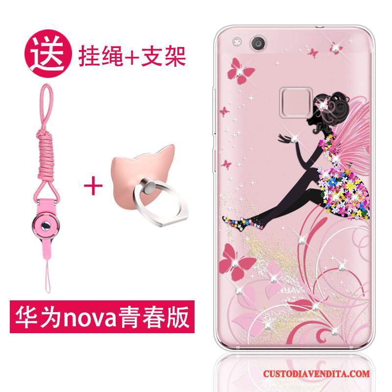 Custodia Huawei Nova Silicone Telefono Morbido, Cover Huawei Nova Gioventù Rosa