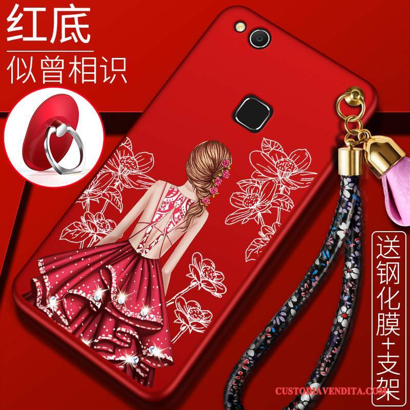 Custodia Huawei Nova Silicone Telefono Rosso, Cover Huawei Nova Protezione Gioventù Macchiati