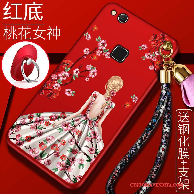 Custodia Huawei Nova Silicone Telefono Rosso, Cover Huawei Nova Protezione Gioventù Macchiati