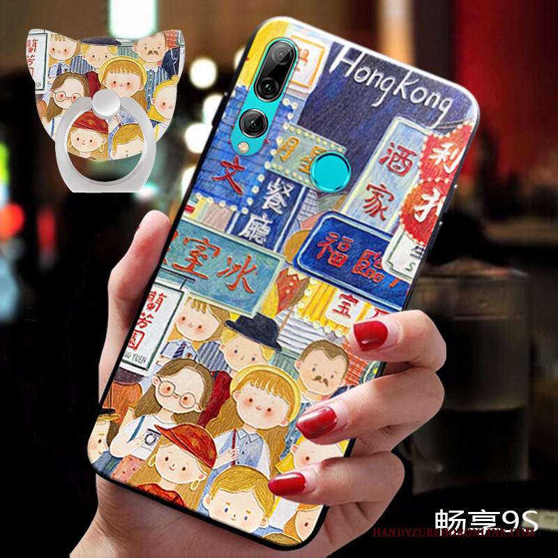 Custodia Huawei P Smart+ 2019 Cartone Animato Telefono Di Personalità, Cover Huawei P Smart+ 2019 Goffratura Amanti Sottile