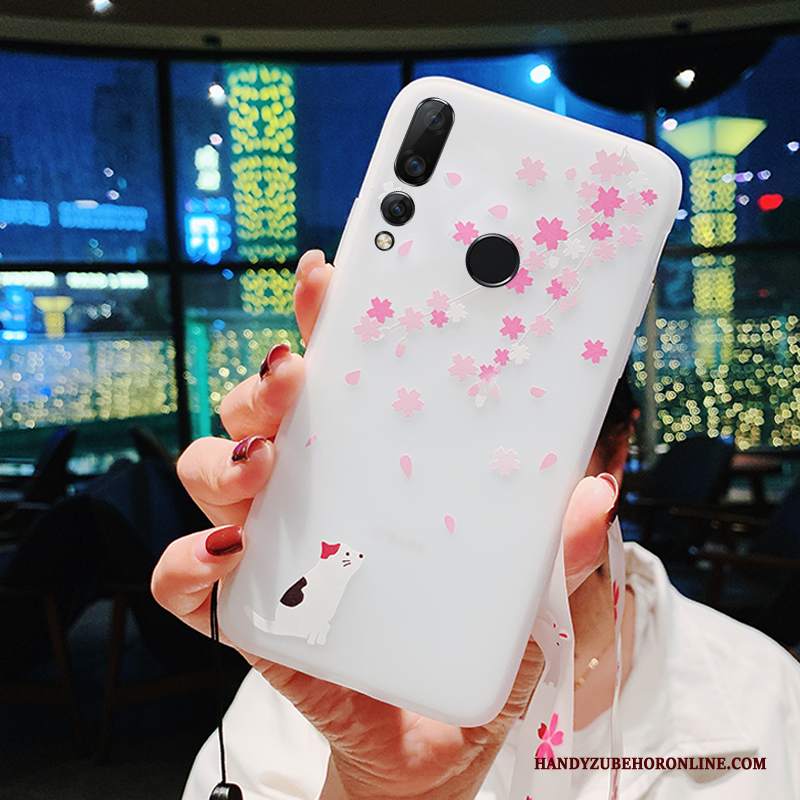 Custodia Huawei P Smart+ 2019 Ciliegia Bianco, Cover Huawei P Smart+ 2019 Morbido Tendenza