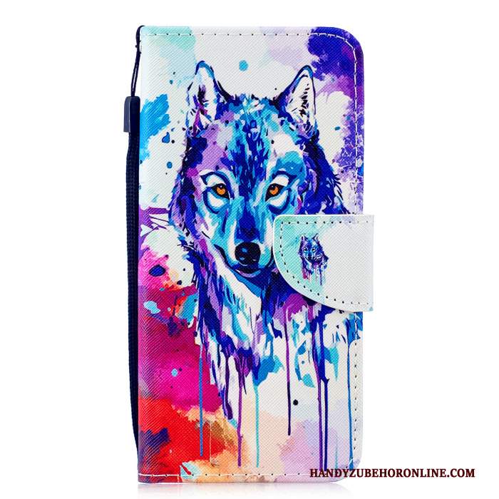 Custodia Huawei P Smart 2019 Folio Porporatelefono, Cover Huawei P Smart 2019 Pelle Gioventù