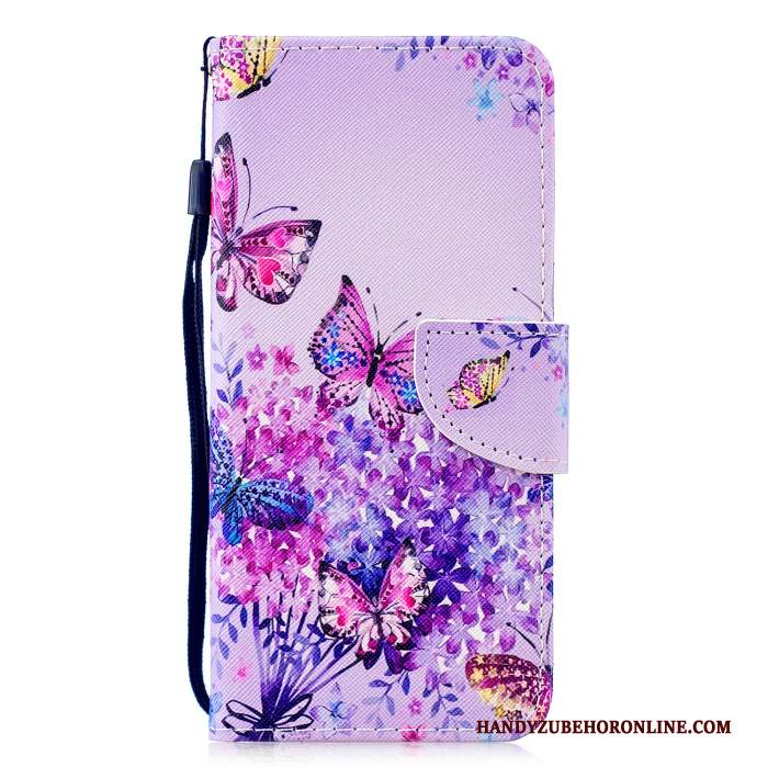 Custodia Huawei P Smart 2019 Folio Porporatelefono, Cover Huawei P Smart 2019 Pelle Gioventù