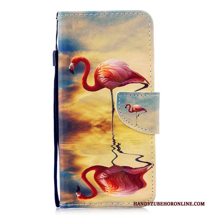 Custodia Huawei P Smart 2019 Folio Porporatelefono, Cover Huawei P Smart 2019 Pelle Gioventù