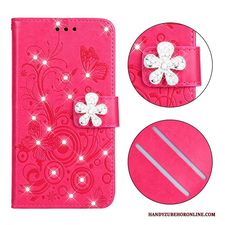 Custodia Huawei P Smart+ 2019 Pelle Anti-caduta Morbido, Cover Huawei P Smart+ 2019 Folio Rossotelefono