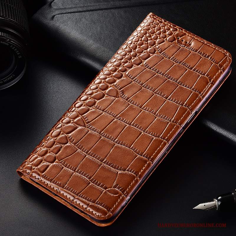 Custodia Huawei P Smart 2019 Pelle Modello Coccodrillo Nero, Cover Huawei P Smart 2019 Protezione Telefono Tutto Incluso