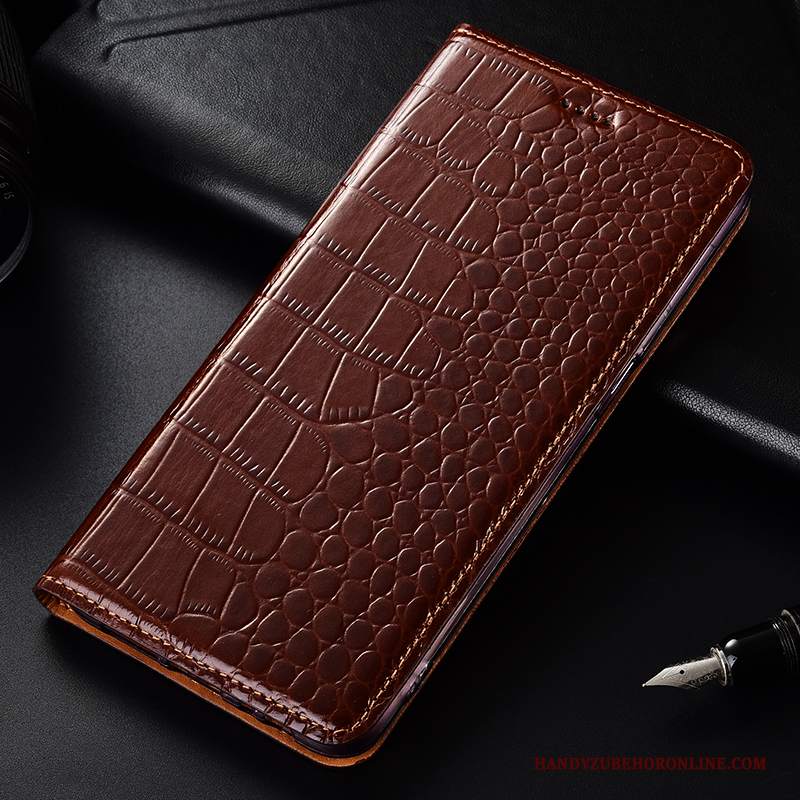 Custodia Huawei P Smart 2019 Pelle Modello Coccodrillo Nero, Cover Huawei P Smart 2019 Protezione Telefono Tutto Incluso