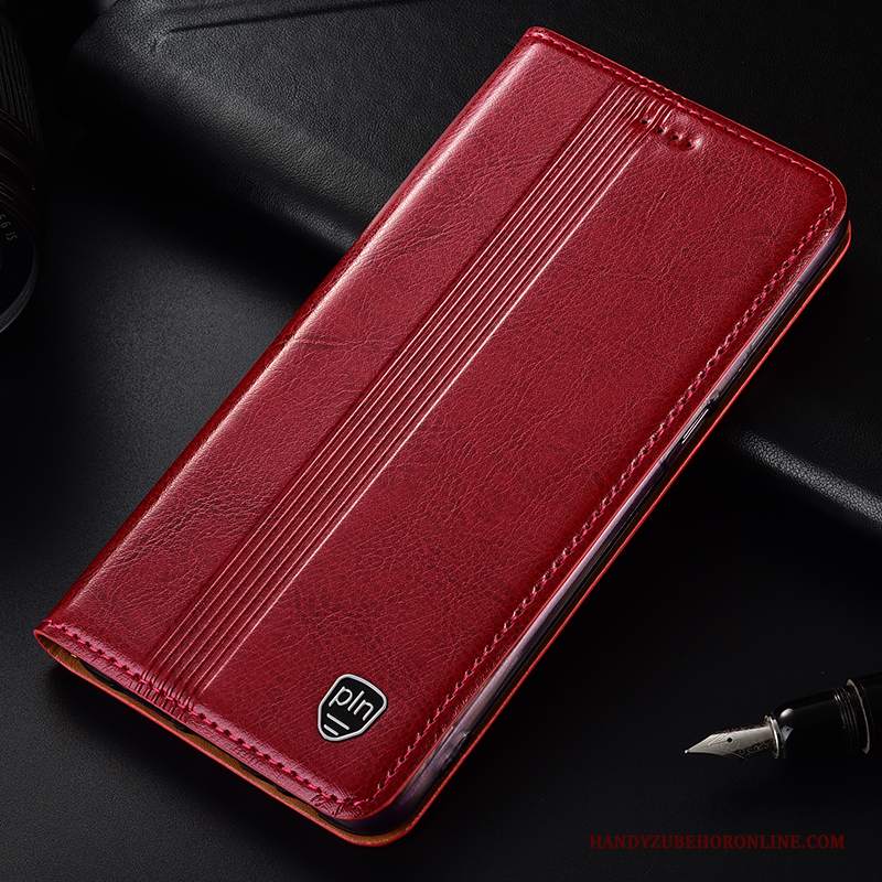 Custodia Huawei P Smart 2019 Pelle Modello Tutto Incluso, Cover Huawei P Smart 2019 Protezione Telefono Rosso