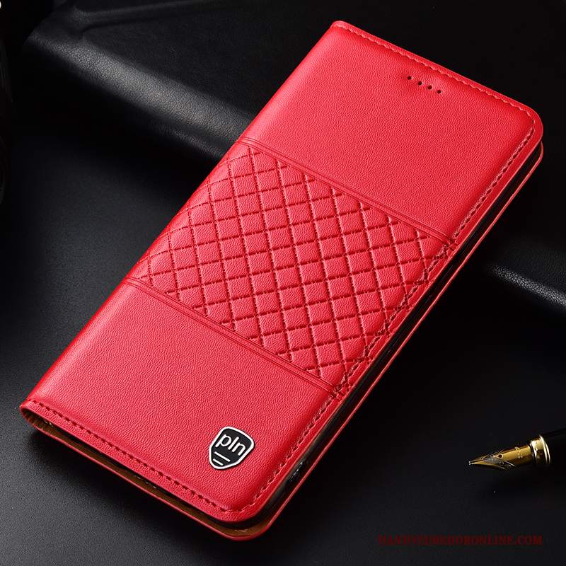 Custodia Huawei P Smart 2019 Pelle Rossotelefono, Cover Huawei P Smart 2019 Protezione A Quadri Tutto Incluso