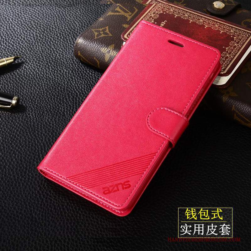 Custodia Huawei P Smart+ 2019 Pelle Telefono Anti-caduta, Cover Huawei P Smart+ 2019 Protezione Rosso Morbido