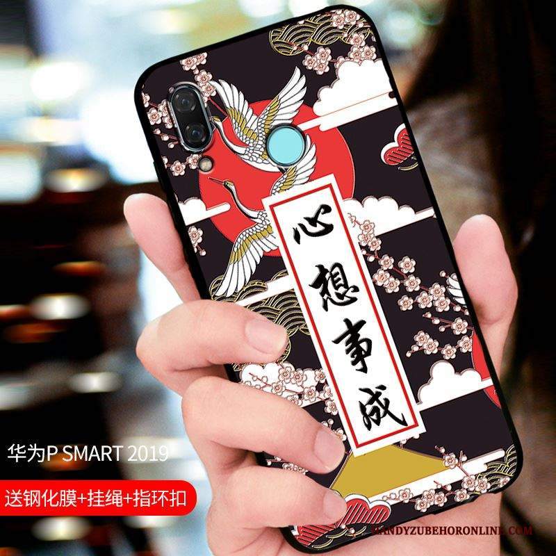 Custodia Huawei P Smart 2019 Protezione Tutto Incluso Macchiati, Cover Huawei P Smart 2019 Nerotelefono