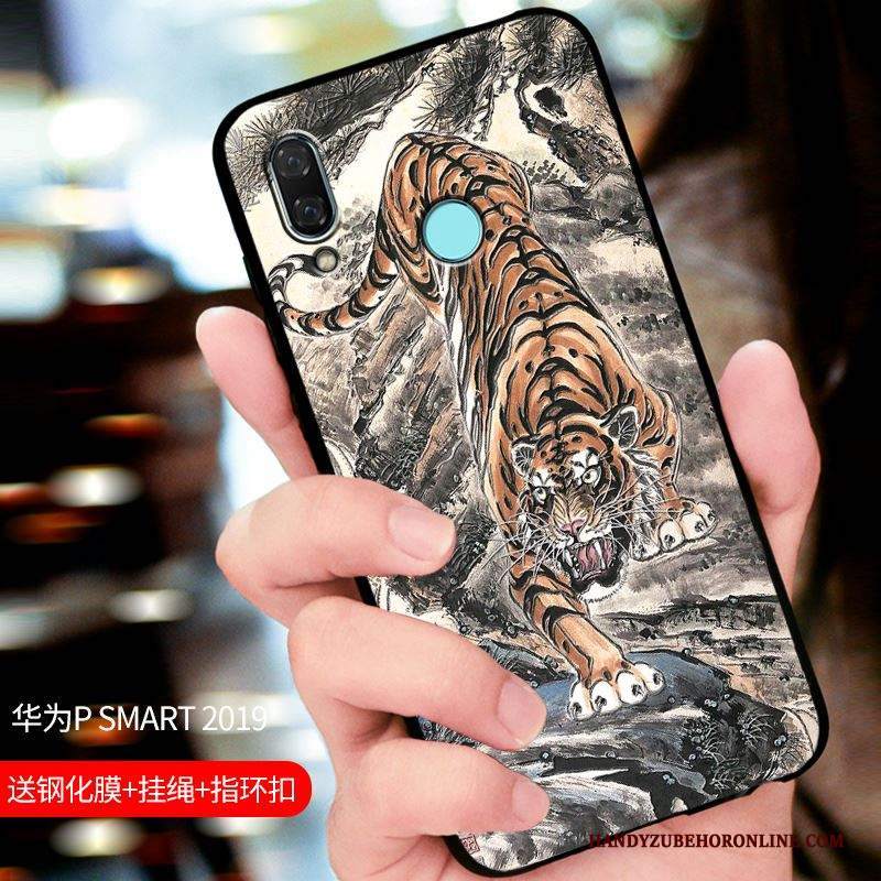 Custodia Huawei P Smart 2019 Protezione Tutto Incluso Macchiati, Cover Huawei P Smart 2019 Nerotelefono