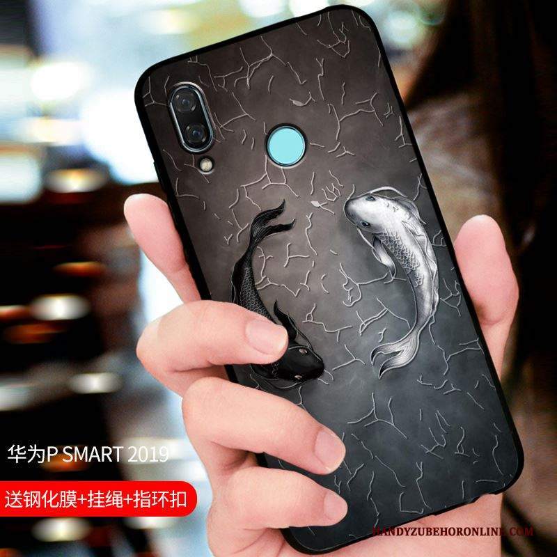 Custodia Huawei P Smart 2019 Protezione Tutto Incluso Macchiati, Cover Huawei P Smart 2019 Nerotelefono