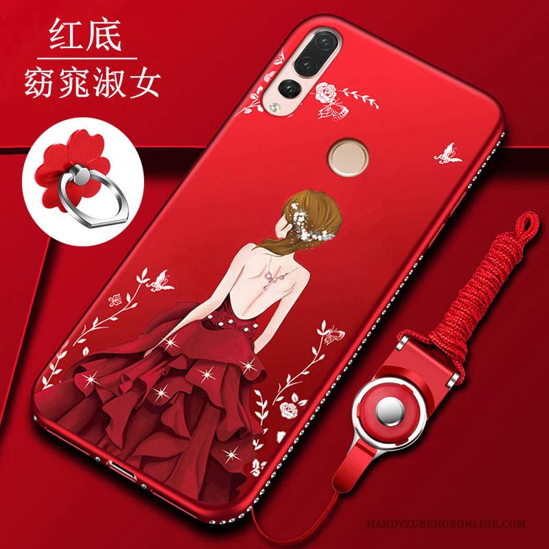 Custodia Huawei P Smart+ 2019 Silicone Morbidotelefono, Cover Huawei P Smart+ 2019 Protezione Anti-caduta Rosso