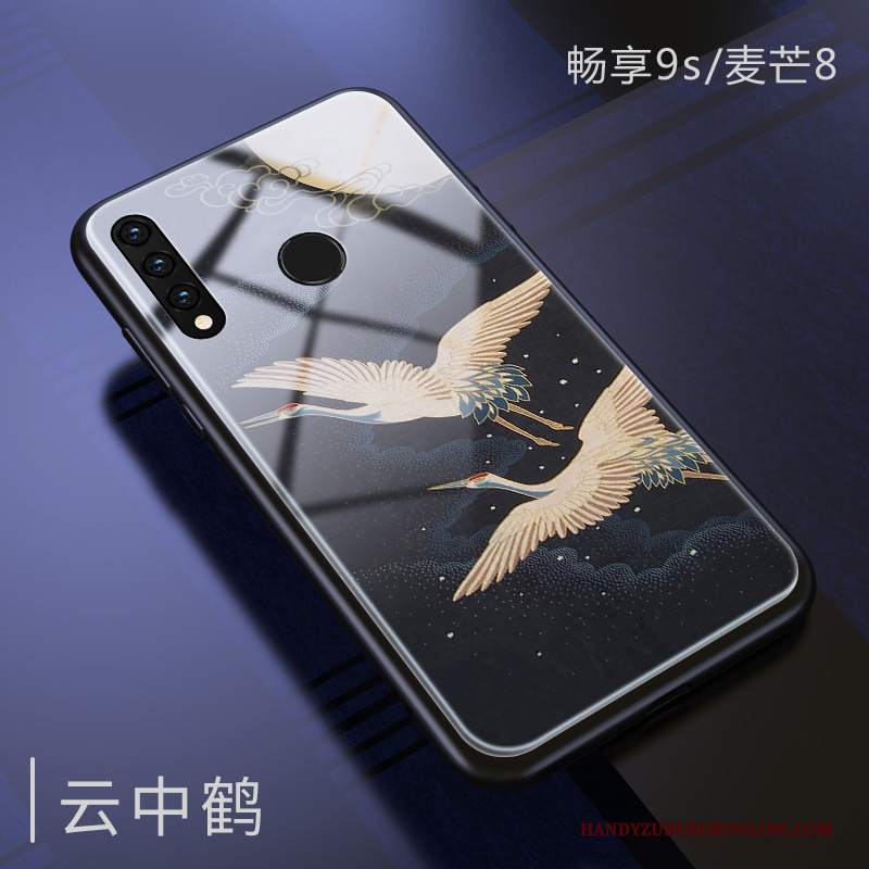 Custodia Huawei P Smart+ 2019 Silicone Pellicola Protettiva Gru, Cover Huawei P Smart+ 2019 Moda Marchio Di Tendenza Vetro