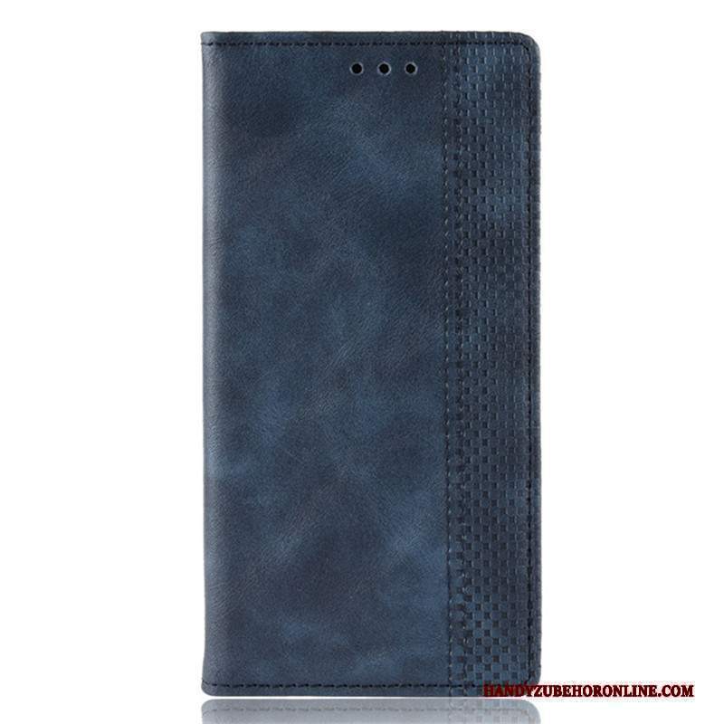 Custodia Huawei P Smart 2020 Pelle Blu Scuro Magnete Vicino, Cover Huawei P Smart 2020 Protezione Telefono