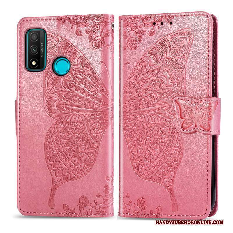 Custodia Huawei P Smart 2020 Pelle Ornamenti Appesi Goffratura, Cover Huawei P Smart 2020 Folio Telefono Bello